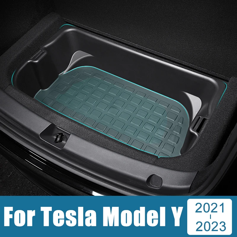

Car Accessories For Tesla Model Y 2021 2022 2023 TPE Trunk Spare Tire Storage Box Receive Container Organizer Case Pocket Tray