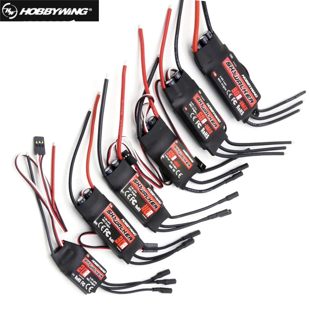 Hobbywing Skywalker 20A 30A 40A 50A 60A 80A ESC контроллер скорости с UBEC для RC FPV квадрокоптера самолетов вертолета-антенны