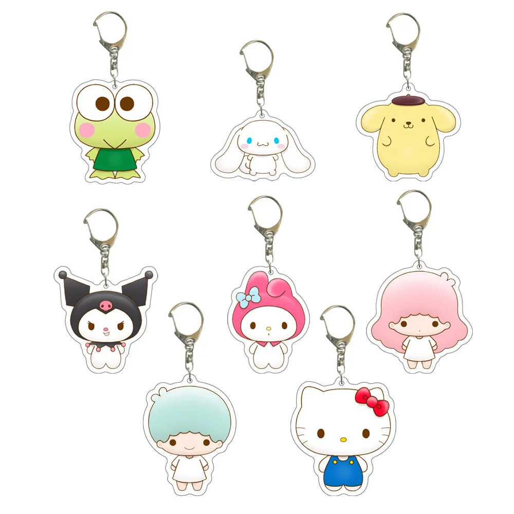 

Authentic Sanrio Animation Peripheral Second Dimension Kawaii Cinnamoroll Melody Kuromi Acrylic Keychain Bag Pendant