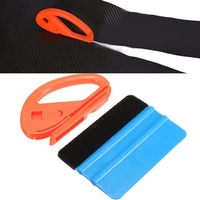 car scraper with felt squeegee tool film wrapping auto styling vinyl carbon fiber window ice remover cleaning wash accessories