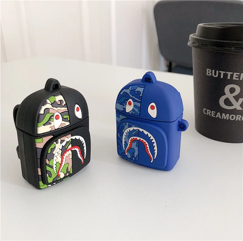 

2023 For AirPods Pro /airpod 3/AirPods 2 Case Shark Backpack Headphone Case Air pods 3 Silicone Wireless Bluetooth Earphone