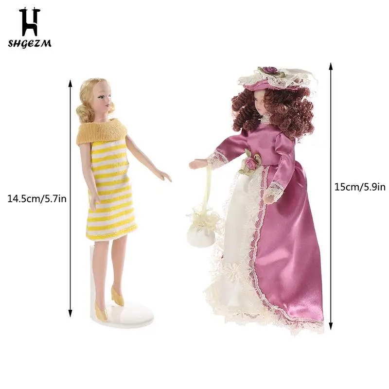 Dollhouse Doll Model Miniature Porcelain Doll People Model Beautiful Youth Boys Girls Decorate Dollhouse Toys images - 6