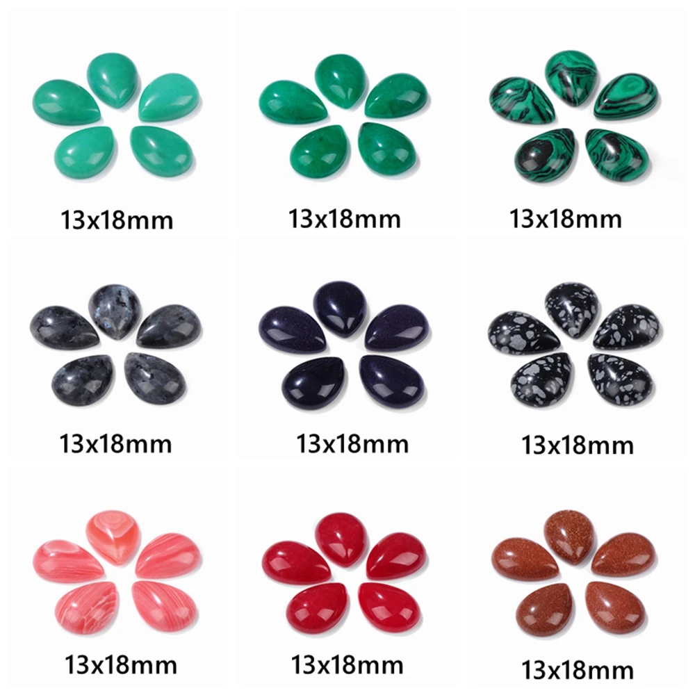 

13x18mm Natural Stone Cabochons Agates Chalcedony Opal Cabochons for Needlework Smooth Real Natural Stone Cabochon Wholesale