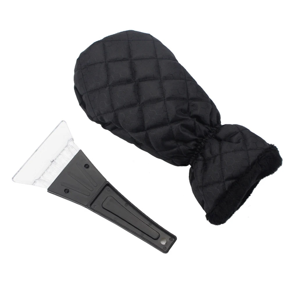 For Car Snow Shovel ​warm Gloves Mitt Lined Black Snow Remover Waterproof Car Windscreen Automobile Accessories