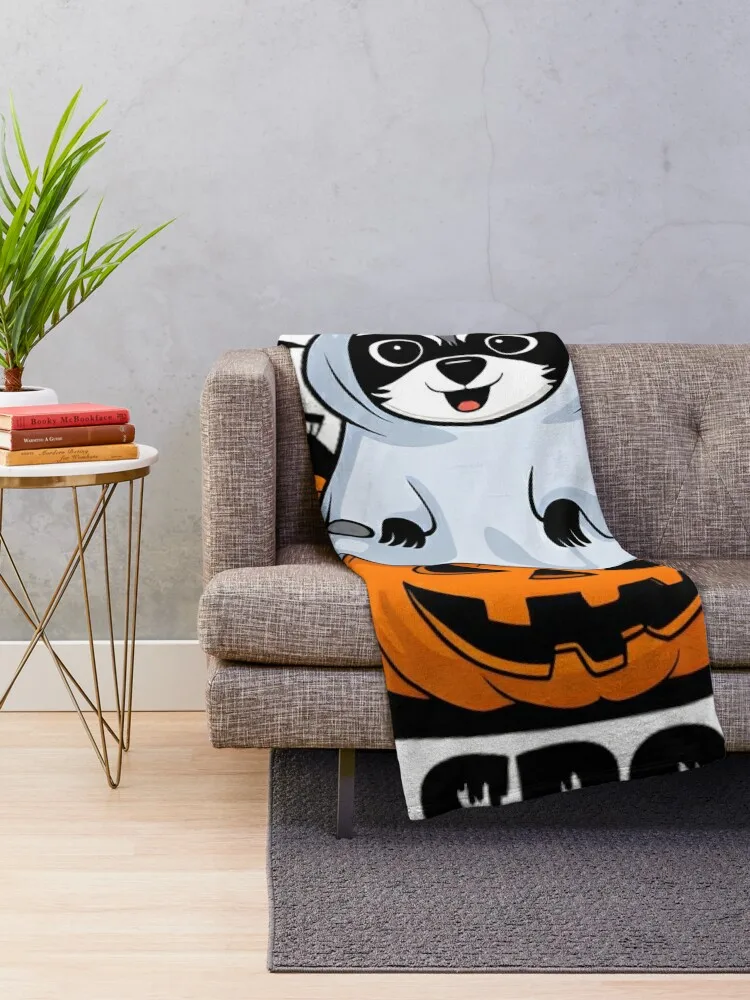 Енот Хэллоуин Призрак слишком милый чтобы спойкати! Одеяло Волосатые Одеяла Для