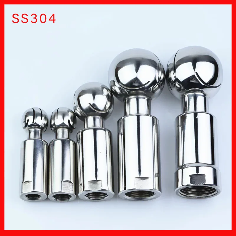 

1/4" 1/2" 1" SS304 Sanitary Stainless Rotary Spray Ball Female Thread CIP Tank Cleaning Head 360 Degree Coverage Wash Fitting