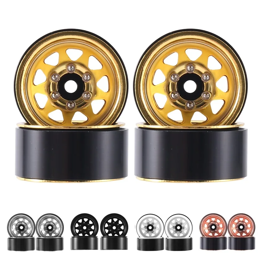 

4pcs 1.0" Beadlock Wheel Rim Deep Dish Stamped Steel Hub for 1/18 1/24 RC Crawler Car Axial SCX24 AX24 TRX4M FMS FCX24 Upgrades