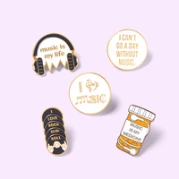 2pcs letter brooch creative earphones tape shape paint badges personality accessories enamel pins cute