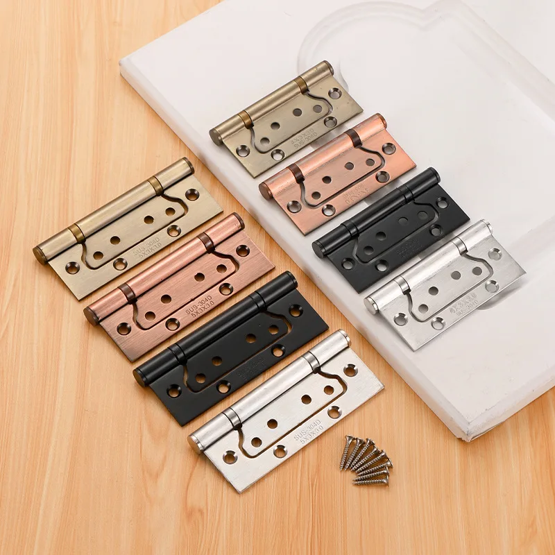 

Stainless Steel Hinge 4 Inch 10 Cm Bearing Wooden Door Bedroom Door Silent Folding Page Free Slot Hinge Leaf Loose-leaf 2023