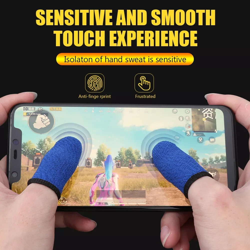 

2 Pcs Breathable Game Controller Finger Cover Sweat Proof Gaming Thumb Sleeve Finger Thumb Sleeve Gloves for PUBG Mobile