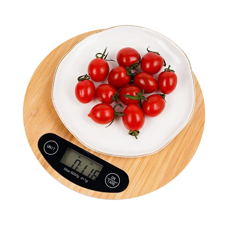 

Портативные электронные весы из бамбукового дерева, 5 кг/1 г