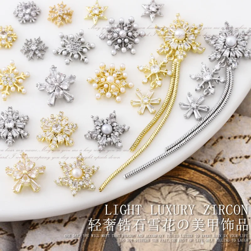5 шт. Роскошный блестящий циркон с жемчугом и снежинкой кулон кисточкой сплав для