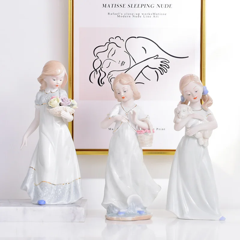 

Украшение в европейском стиле, украшение для дома, гостиной, винный шкаф, украшение, Современная комната, западные женские керамические изделия