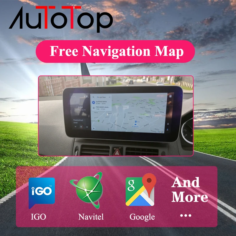 AUTOTOP Android 11 Автомобильный мультимедийный плеер GPS Радио для Mercedes Benz C Class W204 C180 C200 C63