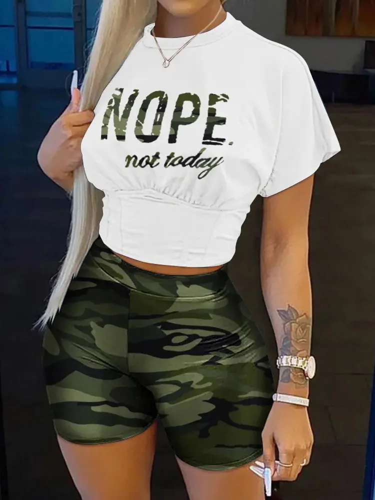 Женский Повседневный костюм из двух предметов облегающие шорты с круглым