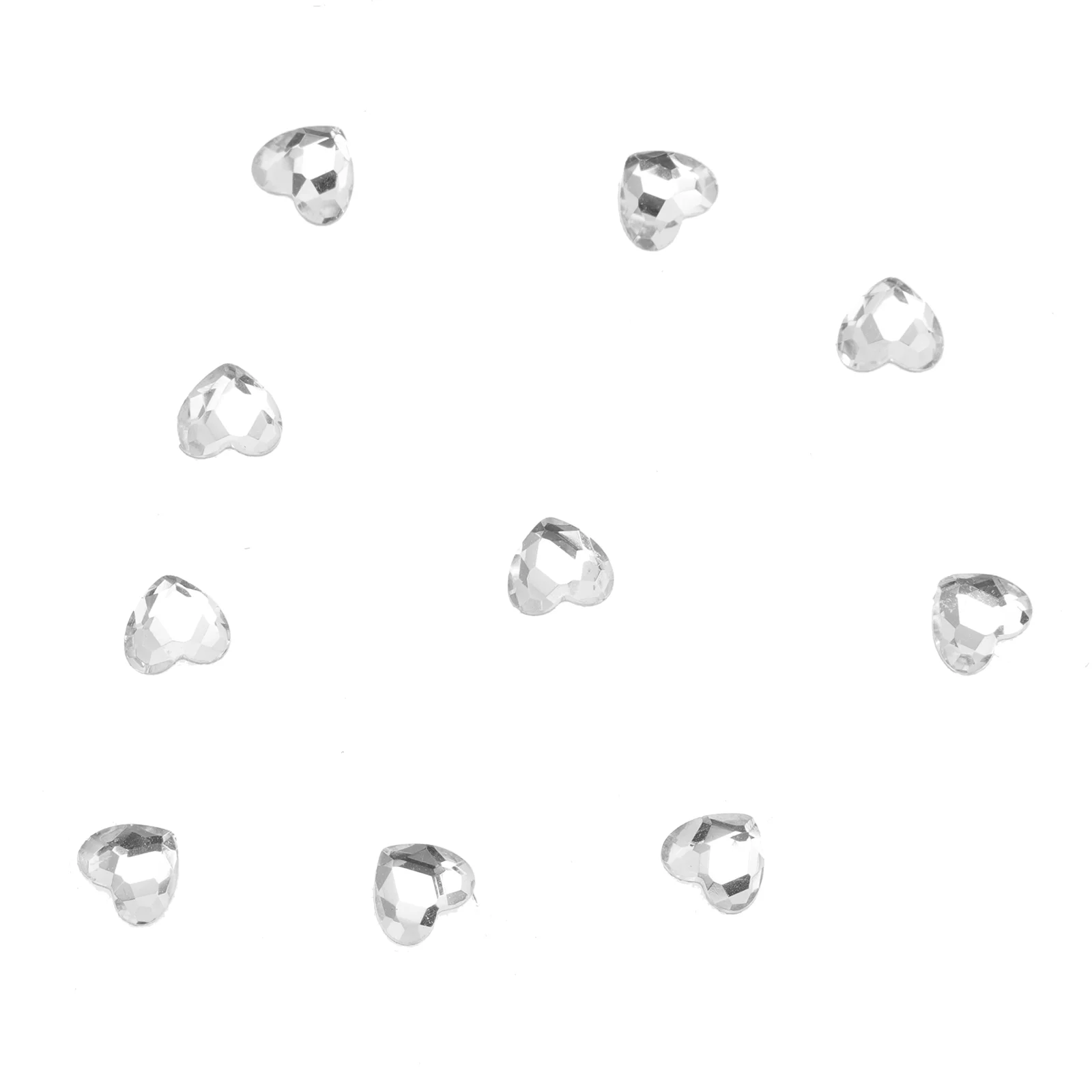 

10 шт. драгоценные камни в форме сердца, плоская задняя часть, декор для ногтей «сделай сам» (белый)