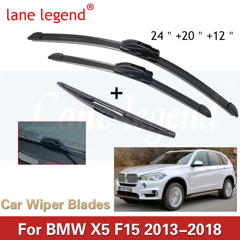

For BMW X5 F15 2013-2018 Car Front Rear Wiper Blades Soft Rubber Windscreen Wipers Auto Windshield 24"20"12" 2014 2015 2016 2017