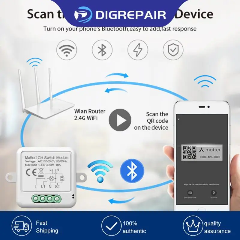 

2.4ghz Wifi Switch Wireless Remote Relay Breaker Work With Siri/alexa/google Home Switch Module Wireless Remote App Control