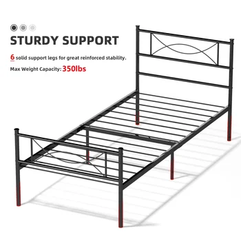 Metal Bed Frame with Storage