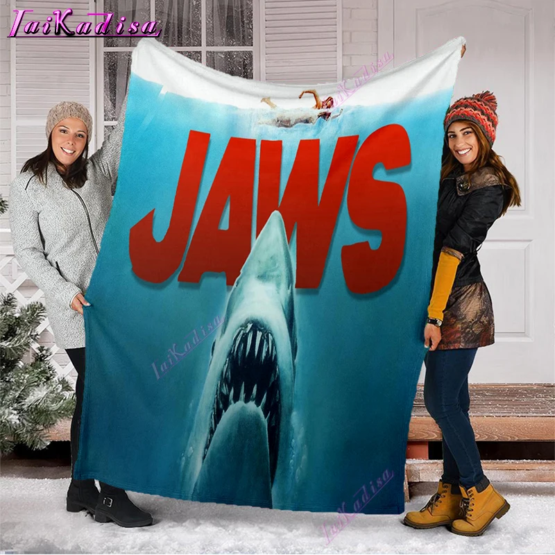 Плед с челюстями мягкое Флисовое одеяло акулой для кровати и путешествий |