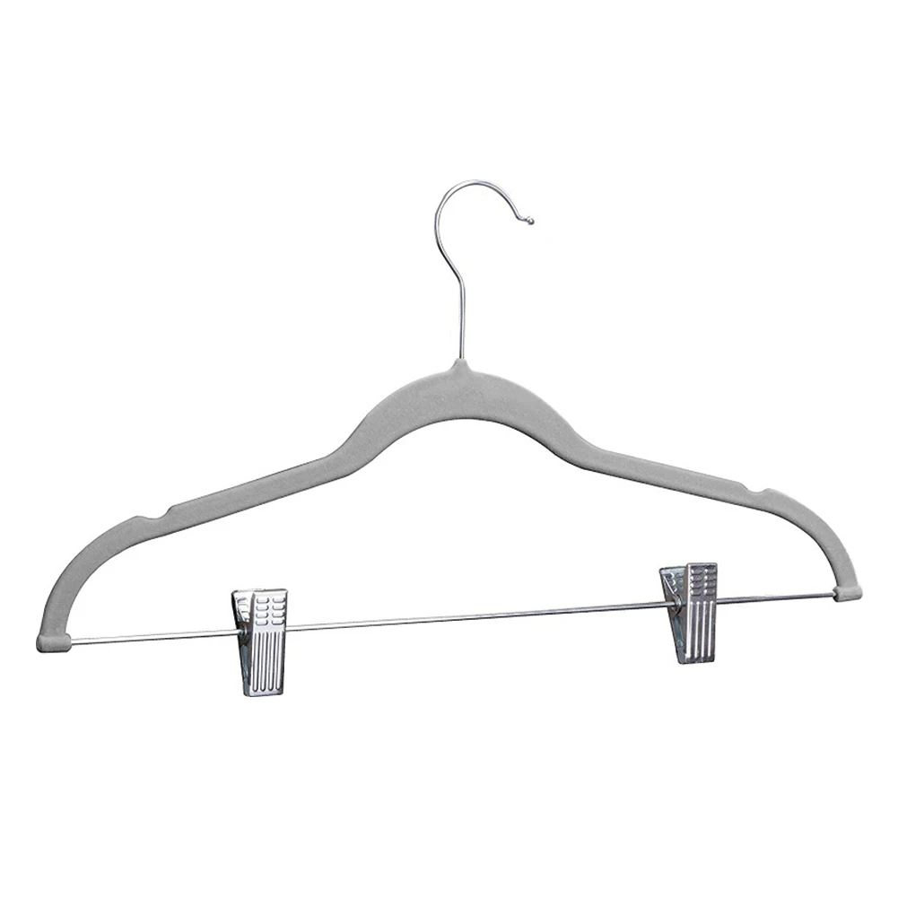 

10pcs Garment Suit Velvet Laundry Non-Slip Wardrobe Organizer Clothes Hangers With Clips Multifunction Closet Drying Rack
