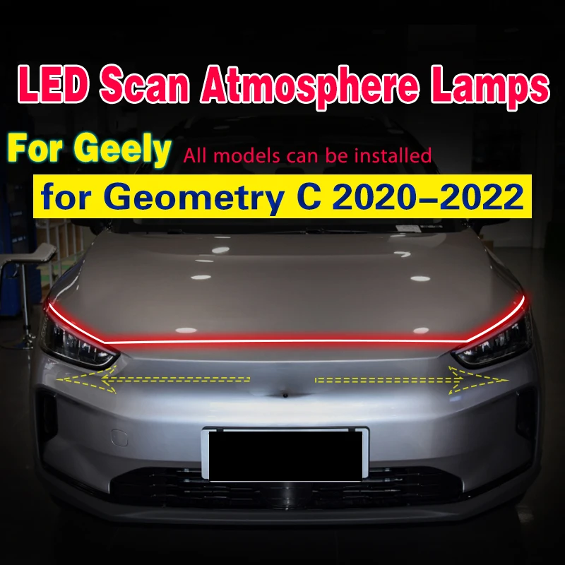 For Geely Geometry Universal Auto 1pcs Daytime Running Light With Fog Lamp Scan Starting Waterproof Flexible Car DRL LED 12v