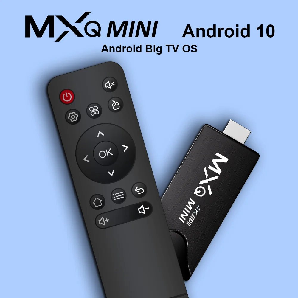 MXQMini TV Stick Android 10 Quad Core Support 4K HD Play Store 2.4
