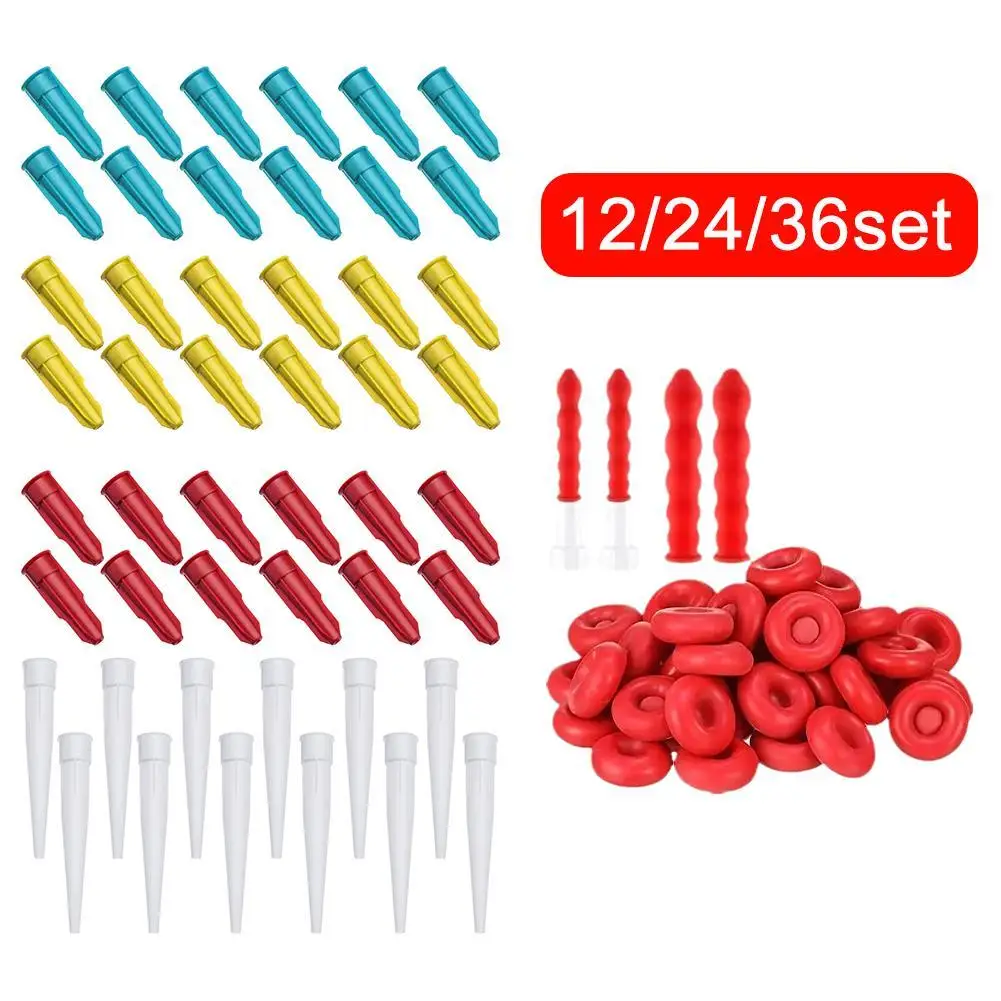 

36pcs Rubber Caulking Gun Nozzles Spare Silicone Nozzle Silicone Tube Nozzle Cap Mastic Cartridge Spare Nozzles Screw Cover