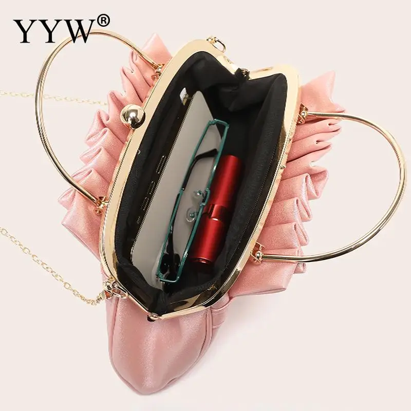 Плиссированная Сумка-клатч из искусственной кожи женская сумочка-тоут с