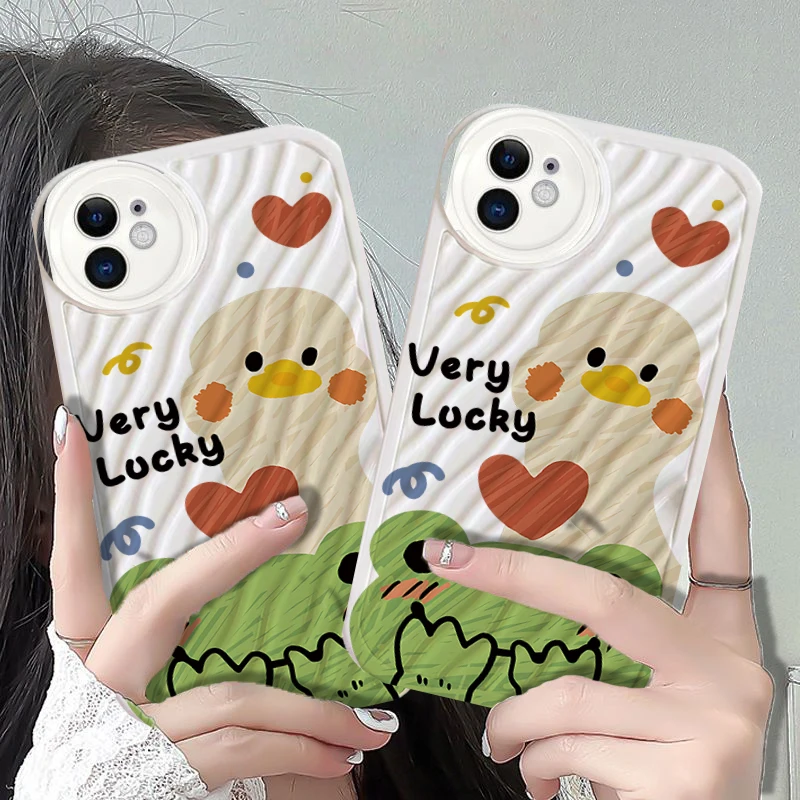 

Water Ripple Lovely The Frog Prince Phone Case For iPhone 14 13 12 11 Pro Max Mini XS Max XR 8 Plus SE3 Protection Back Cover