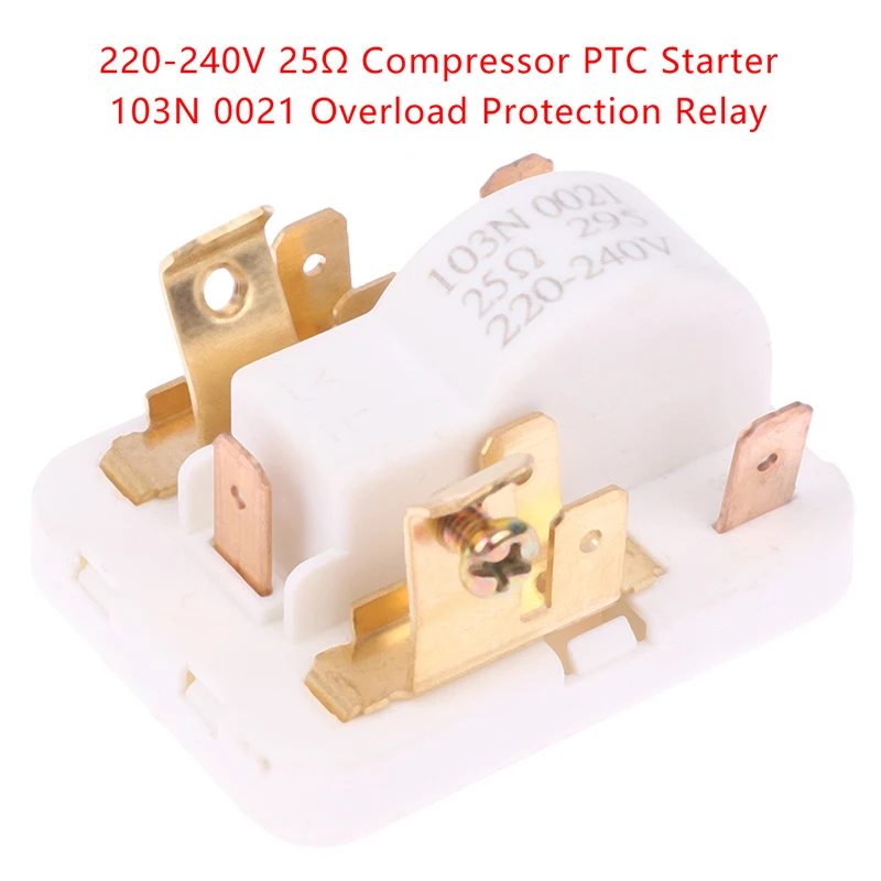 

Refrigerator freezer compressor PTC starter 103N 0021 overload smart protection relay 220V25Ω ohm