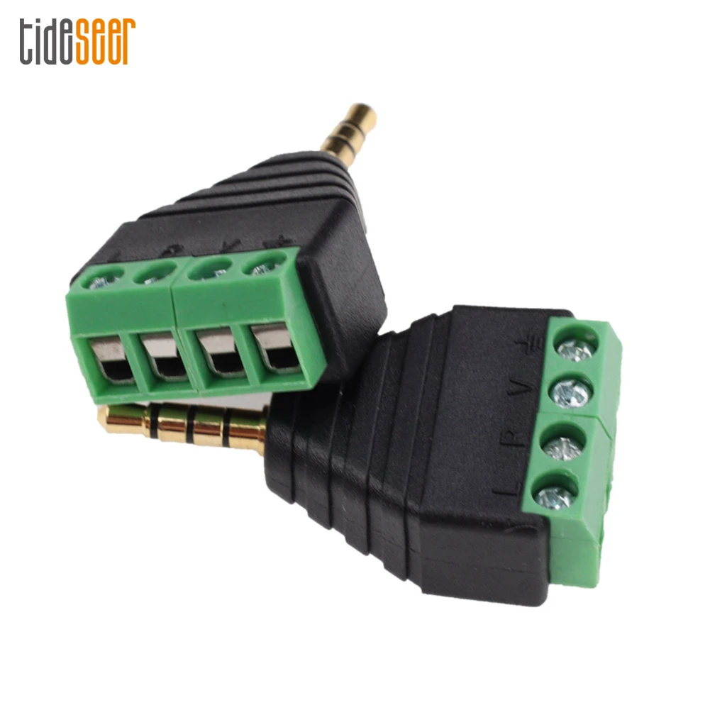 

300pcs 3.5mm Jack Aux TRRS Stereo Male to 4pin Solderless Screw Terminal Block Connector Adapter