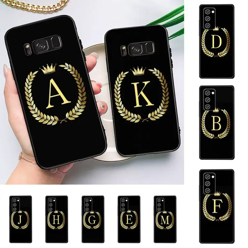 

Black Golden Crown Letter Phone Case For Samsung Galaxy Note 10Pro 20ultra 20 note 10lite M30S