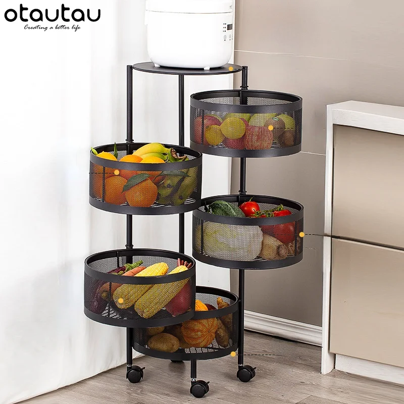 Металлическая кухонная полка для хранения, вращающийся кухонный ...