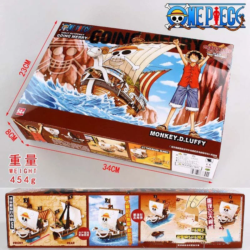 

Anime One Piece Marine Pirate Boat Thousand Sunny Figurines Manga Statue Pvc Action Figure Collection Model Assembled Ship Toys