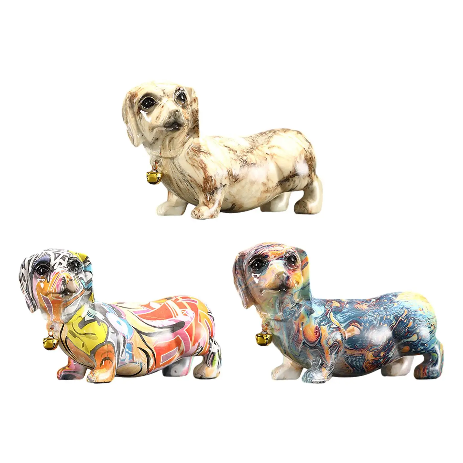

Resin Dog Figurine Sculpture Dachshund Statue for Office Bedroom Living Room
