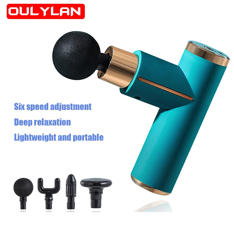 

Oulylan Mini Massage gun Muscle Neck Massager Pain Relief Exercising Relaxation Slimming Shaping Fascia Gun Vibration Pink