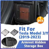 armrest hidden storage box for tesla model 3 2019 2020 2021 2022 2023 model y car interior styling decoration accessories
