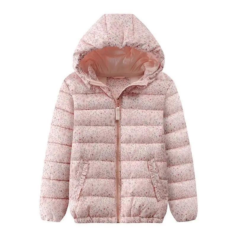 

New arrival Kids Clothes Girls Winter Outfit Children Hooded Jacket Fashion Little Floral Print Girls Coats Gil Autumn Outerwear