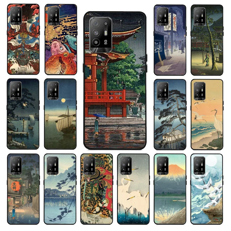 

Japanese Art Crane Fuji MountainPhone Case for OPPO A54 A74 A94 A53 A53S A9 A5 A15 A91 A95 A73 A31 A52 A93 A92