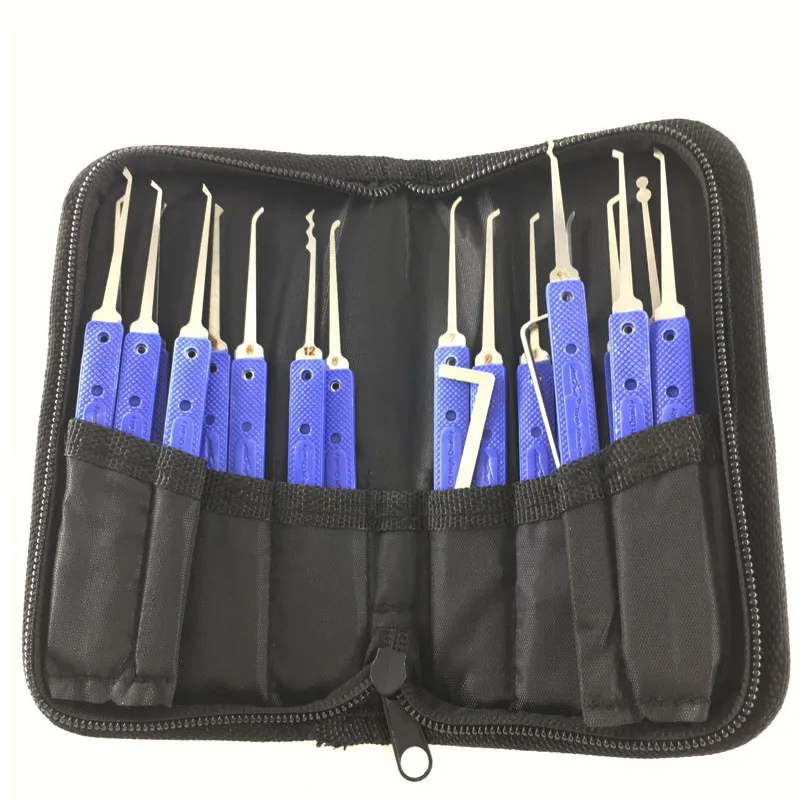 

KLOM KL-318 Профессиональный набор из 18 шт. с одним крючком, синие инструменты для ремонта защелок и открытия автомобильных замков для автомобильных слесарных отмычек