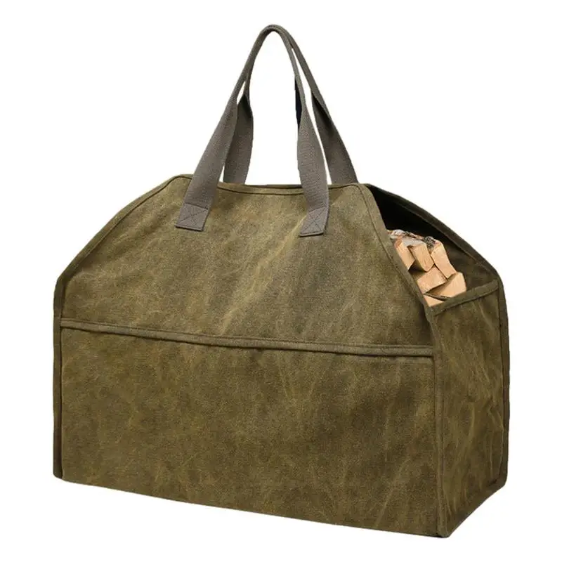 

Firewood Carrier Wood Carrying Bag Canvas Heavy Duty Firewood Log Tote Bag Portable Carrier With Handles For Camping Trip Gift