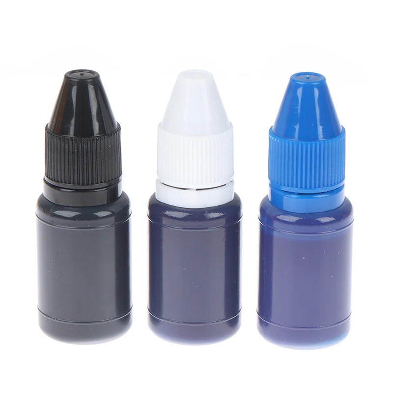 

1PC 10ML Flash Refill Fast Drying Stamping Ink Inking Self-Inking For Photosensitive Stamp Oil Black Blue