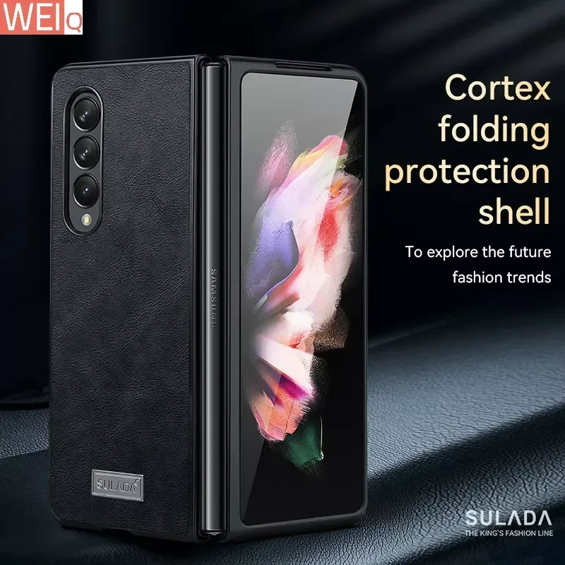 Чехол для Samsung Galaxy Z Fold 4 SULADA Junshang из воловьей кожи W22 чехол телефона W21 подходит