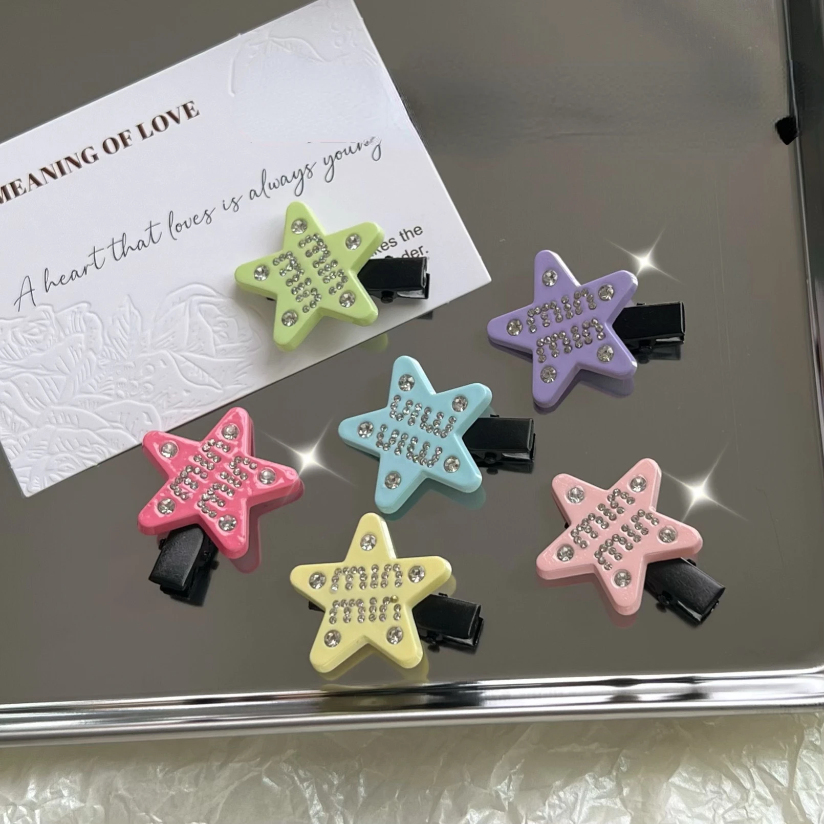 Ful Pentagram Letter Hair Clips For Women Personality Trendy Hair Pins Simple Creative Gift
