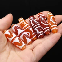 natural stone agates beads loose tibet dzi spacer bead for jewelry making diy tribal necklace bracelet crafts 12x38mm