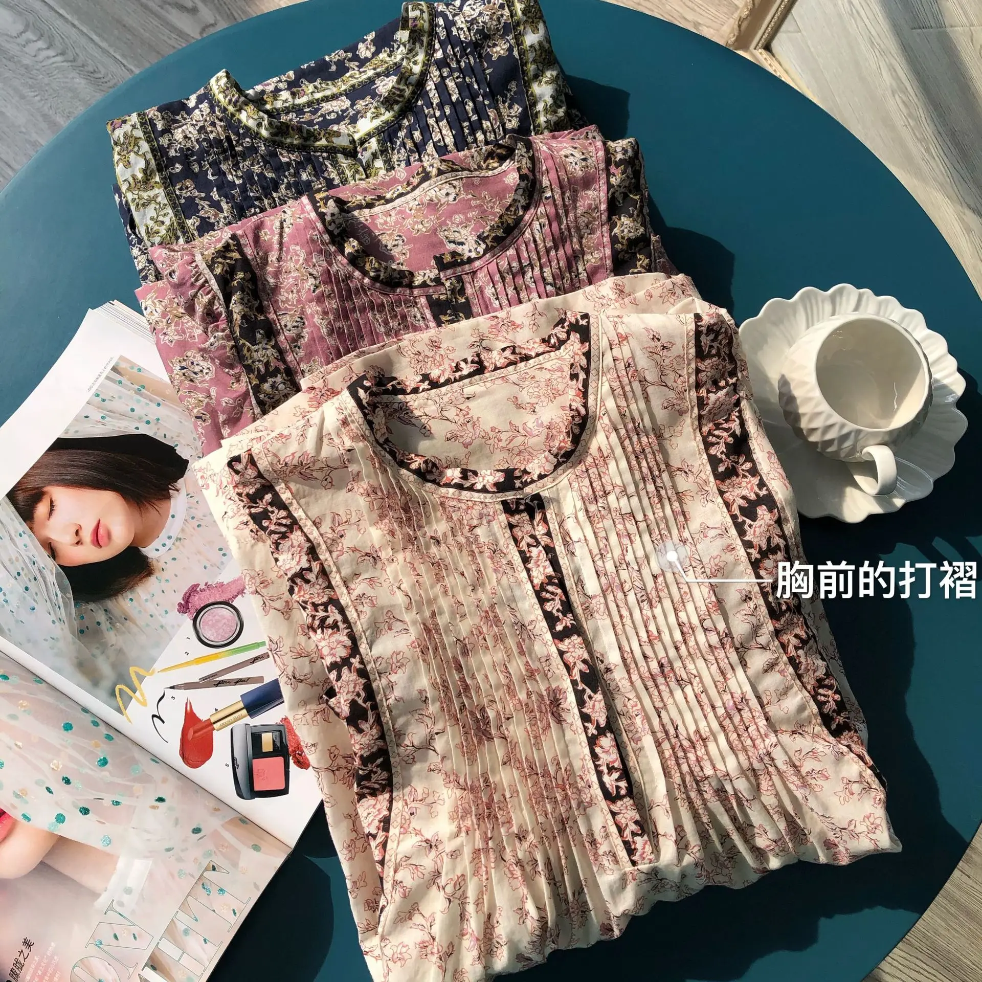 

Новинка 2022, хлопковая тонкая Просвечивающая рубашка Indie с рукавом три четверти, женская блузка, Высококачественный Свободный винтажный топ ...