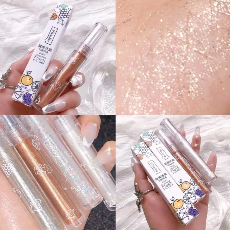 

Brighten Face Lying Silkworm Liquid Eyeshadow Shimmer Shiny Sequins Eyeshadow 4 Colors Highlighter Sparkling Eyes Eyes Makeup