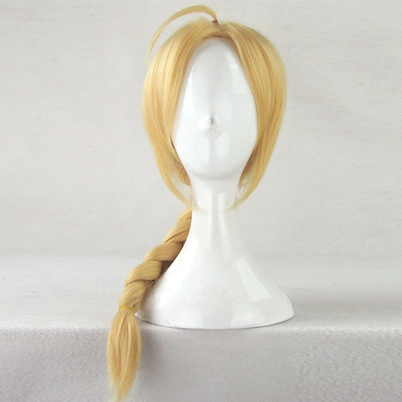 Fullmetal Alchemist Edward Elric 55cm Medium Long Straight Braid Styled Synthetic Cosplay Wigs Anime Costume Party