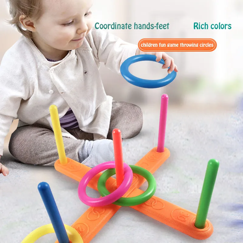 

Children Throwing Circle Ferrule Stacked Toy Ring Game Stall Ring Plastic Kindergarten Children Parent-child Interaction